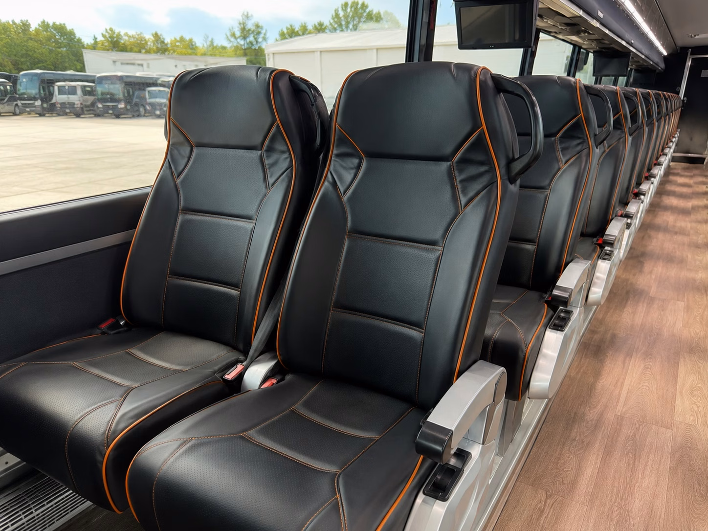 56 passenger charter bus inside