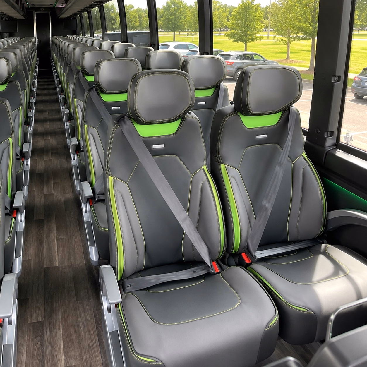 56 passenger charter bus interior